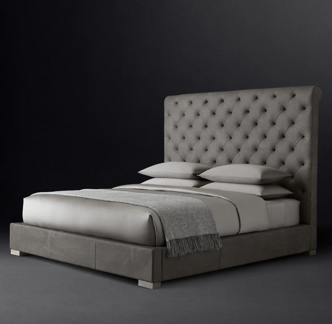 Modena Chesterfield Leather Platform Bed