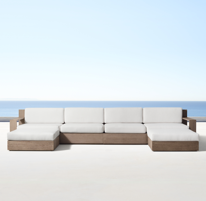 Marbella Teak Classic Modular UChaise Sectional