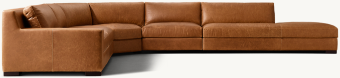 Modena Modular Leather Track Arm Customizable Sectional