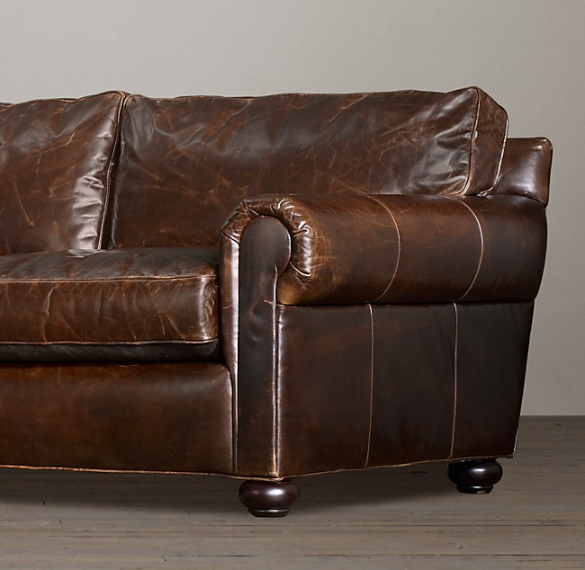96 Original Lancaster Leather Sofa, Rh Original Lancaster Leather Sofa