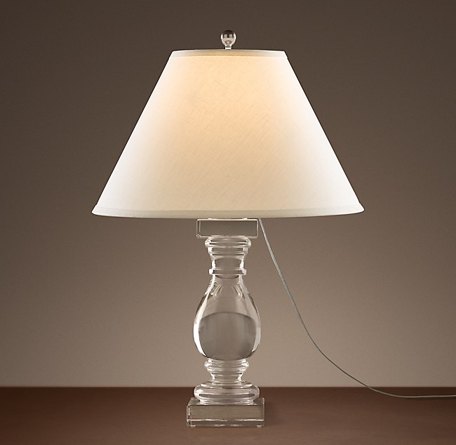 Crystal Banister Table Lamp, Glass Lamp Shade Replacement Restoration Hardware