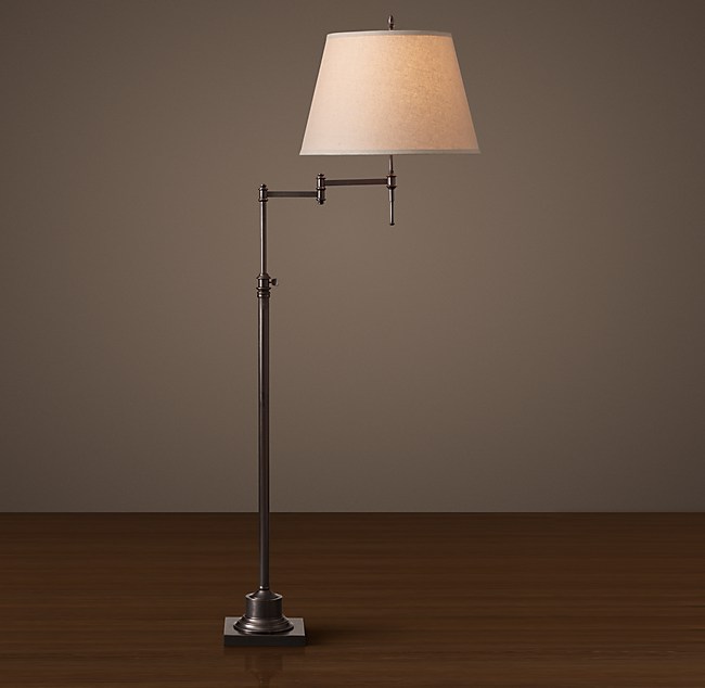 Library Swing Arm Floor Lamp, Adjustable Arm Lamp