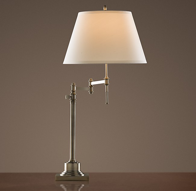 Library Swing Arm Table Lamp, Iron Table Lamp Restoration Hardware