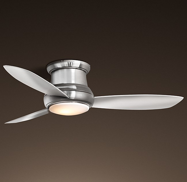 Concept Led Flushmount Ceiling Fan, Flush Mount Brushed Nickel Ceiling Fan