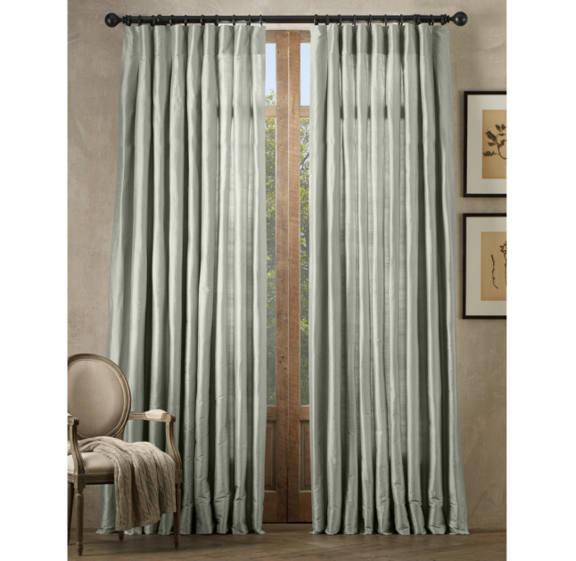 Thai Silk Tonal Stripe Drapery Inverted Pleat