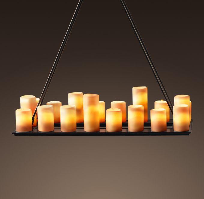 Pillar Candle Chandelier Rectangular