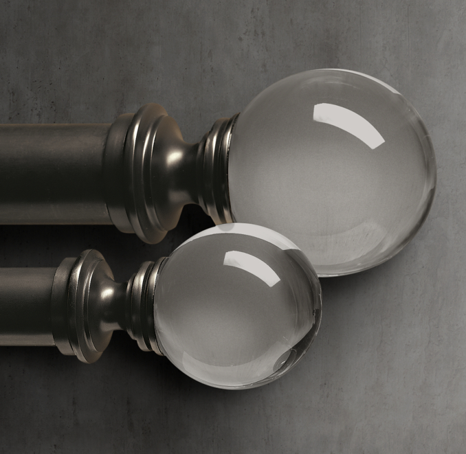 Estate Crystal Ball Finials (Set of 2 )