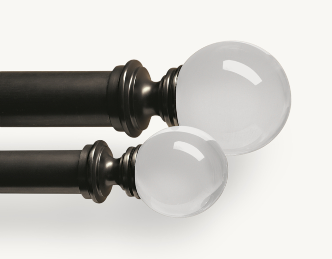 Front view of Estate Crystal Ball Finials (Set Of 2 ) 