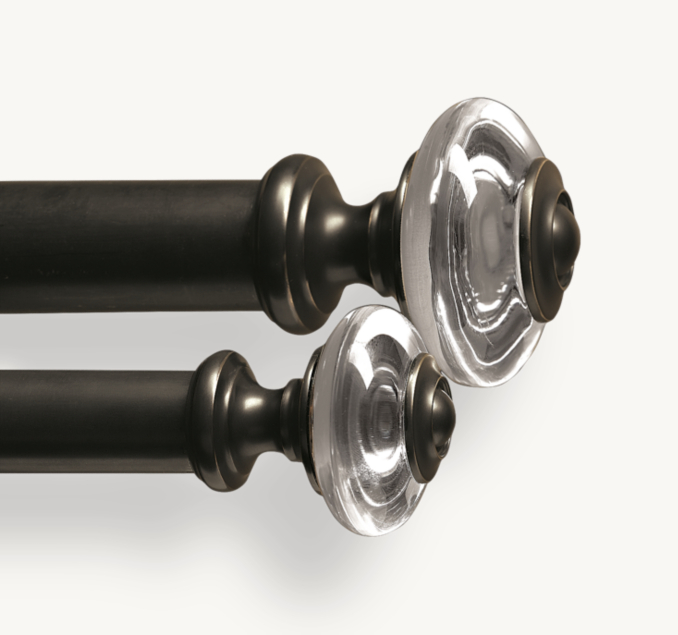 Front view of Estate Crystal Knob Finials (Set Of 2) 