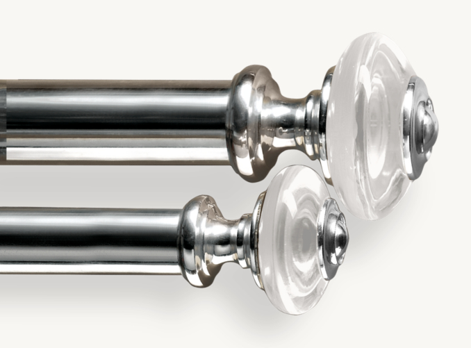 Front view of Estate Crystal Knob Finials (Set Of 2) 