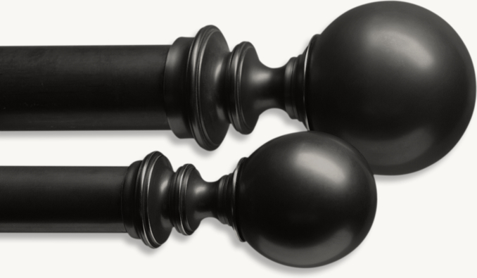 Front view of Estate Metal Ball Finials (Set Of 2) 