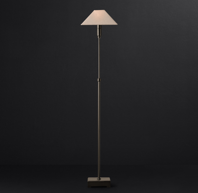 Pyramid Telescoping Floor Lamp with Linen Shade