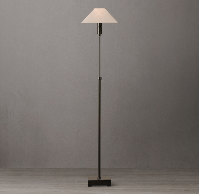 Pyramid Linen Shade Telescoping Floor Lamp