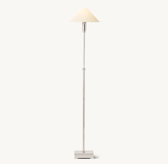 Pyramid Linen Shade Telescoping Floor Lamp