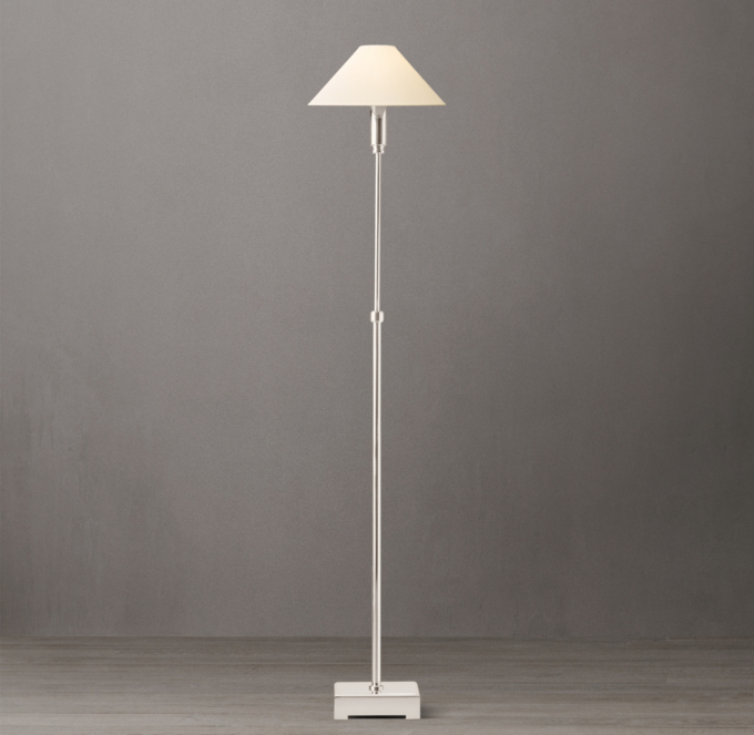 Pyramid Linen Shade Telescoping Floor Lamp