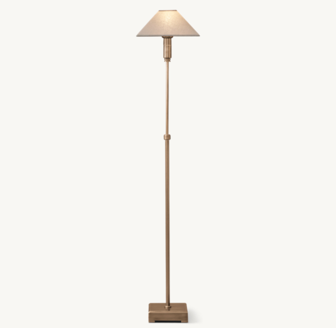 Pyramid Linen Shade Telescoping Floor Lamp