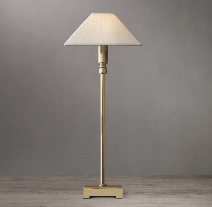 Pyramid Linen Shade Telescoping Table Lamp
