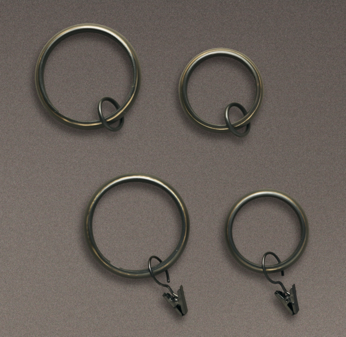Classic Drapery Rings Set Of 7 Bronze