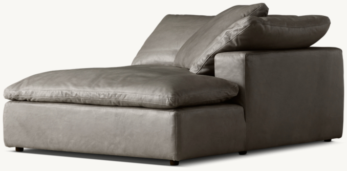 Three Quarter view of Cloud Modular Leather Right-Arm Chaise 