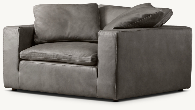 Three Quarter view of Cloud Leather Chair 