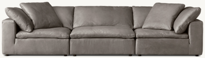 Cloud modulares 3-teiliges Sofa aus Leder