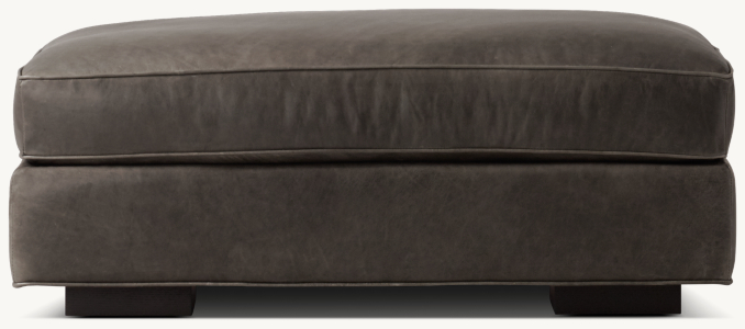 Front view of Maddox Leather Ottoman 