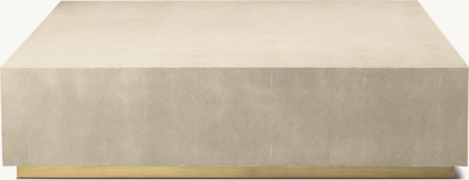 Front view of Graydon Shagreen Plinth Square Coffee Table 