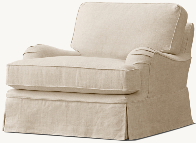 English Roll Arm Slipcovered Chair 