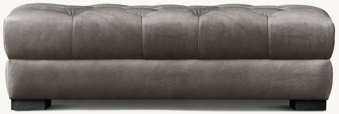 Modena Chesterfield Leather Coffee Ottoman With Tufted Seat