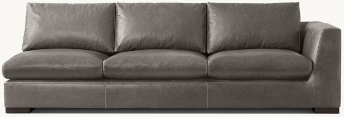 Modena Taper Arm Leather Right-arm Sofa