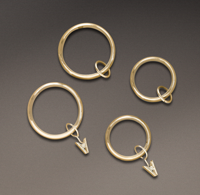 Estate Drapery Rings (Set of 7) Brass