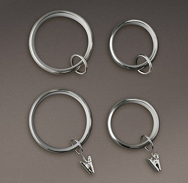 Details about   Restoration Hardware Small Loop Rings 7pc For 3/4" Diameter Rod Antique Silver 