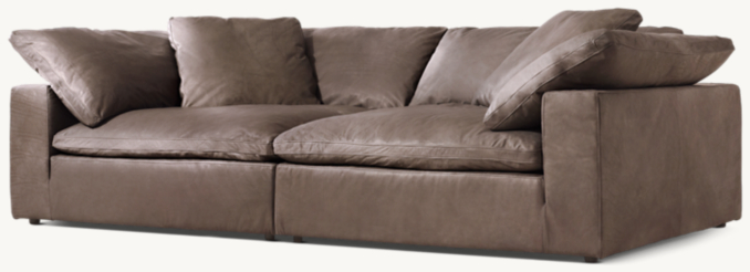 Three Quarter view of Cloud Leather Daybed 