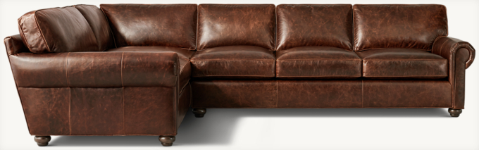 Original Lancaster Leather 3-Seat Left-Arm L-Sectional