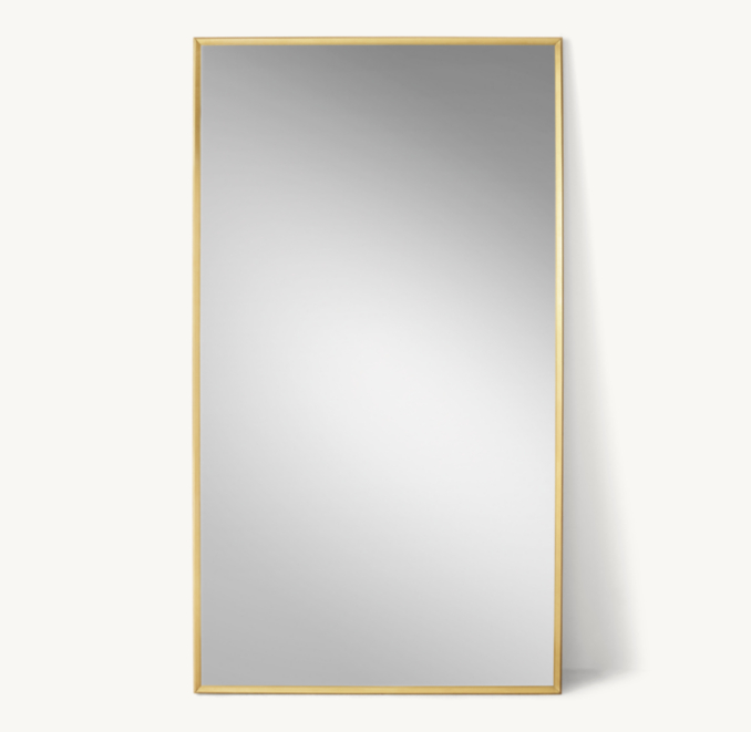 Metal Beveled Floor Mirror