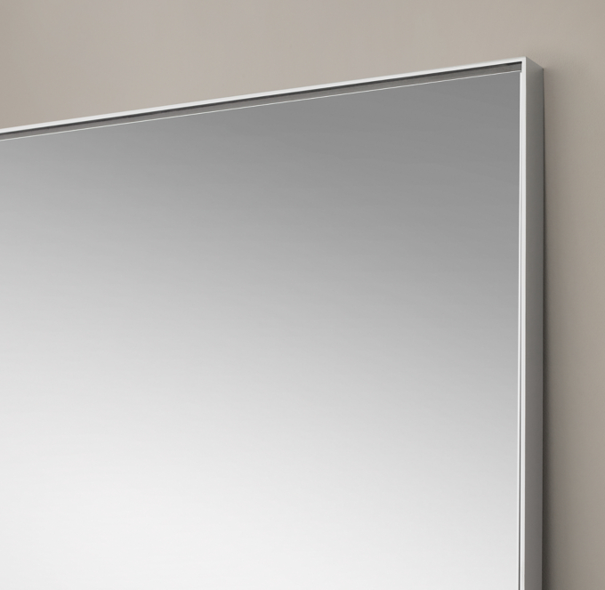 Rectangle Floating Metal Framed Mirror