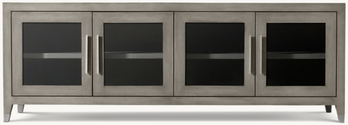 Graydon Shagreen Glass 4-Door Media Console