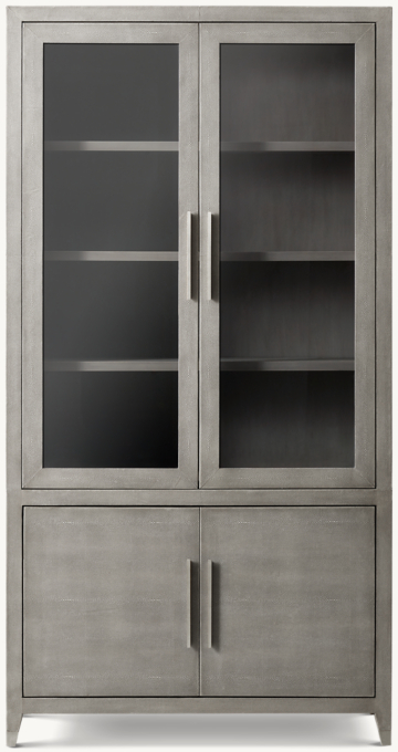 Graydon Shagreen Glass Double-Door Sideboard & Hutch
