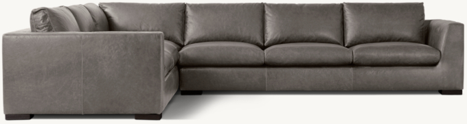 Modena Leather Taper Arm Left-Arm L-Sectional