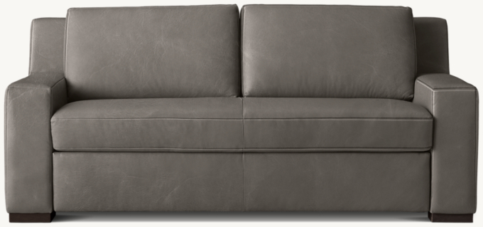 Modena Track Arm Premium Leather Sleeper Sofa RH