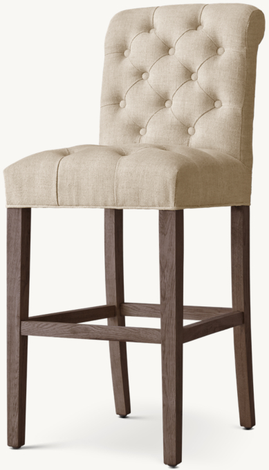 Three Quarter view of Bennett Roll-Back Fabric Bar & Counter Stool 