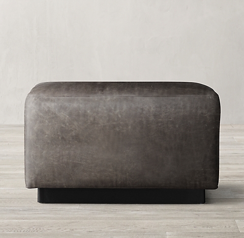 Ottomans Stools Rh, Large Square Leather Ottoman With Storage Box