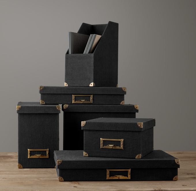 Linen Office Storage Accessories Black