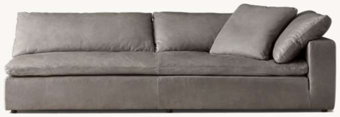 Front view of Cloud Leather Right-Arm Sofa 