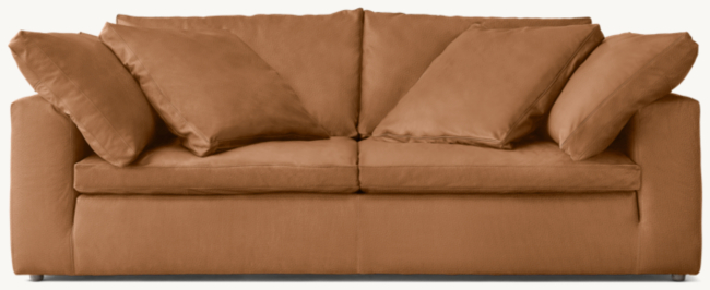 Cloud Leather Two-Seat-Cushion Sofa