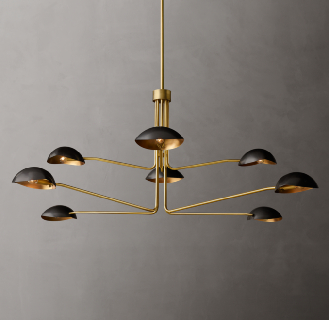 183cm chandelier shown in Lacquered Burnished Brass/Bronze.