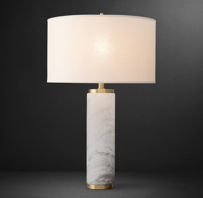 Cylindrical Column Marble Table Lamp