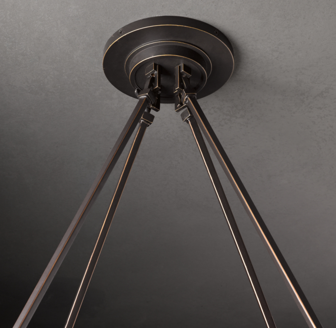 Pillar Candle Round Chandelier 40"