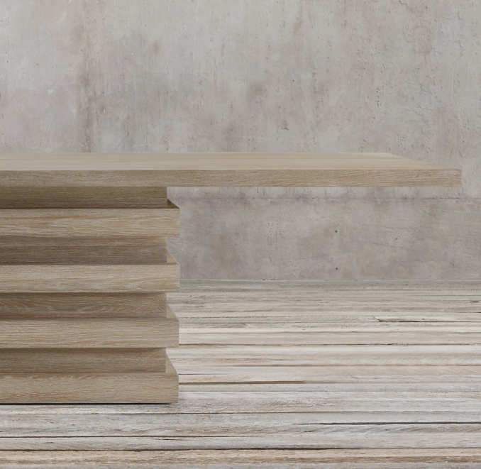 Detail view of Stacked Rectangular Dining Table 
