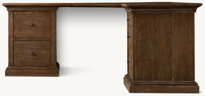 St. James Modular Corner Desk System With 2 Drawer File Cabinet